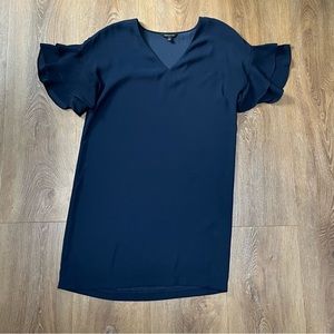 Banana Republic Flutter Sleeve V Neck Dress Navy Blue Size 6